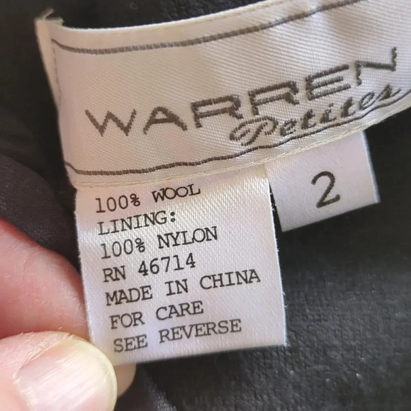 Vintage 80s Warren Petites Wool LS Dress - Picture 15 of 17